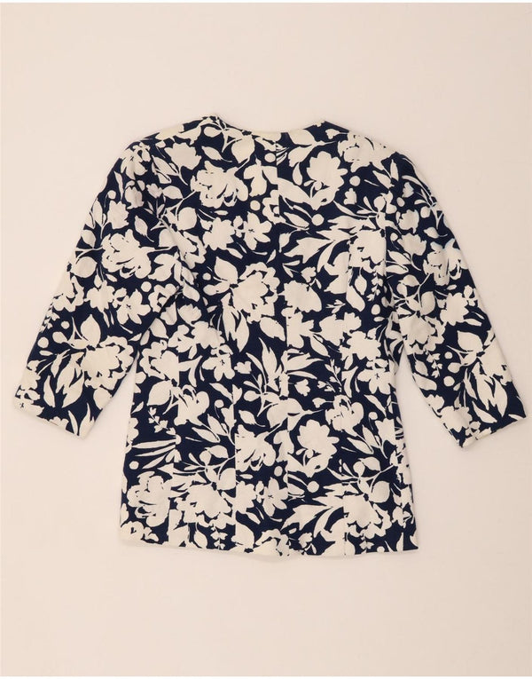 LUISA SPAGNOLI Womens 3/4 Sleeve Blazer Jacket IT 46 Large Navy Blue