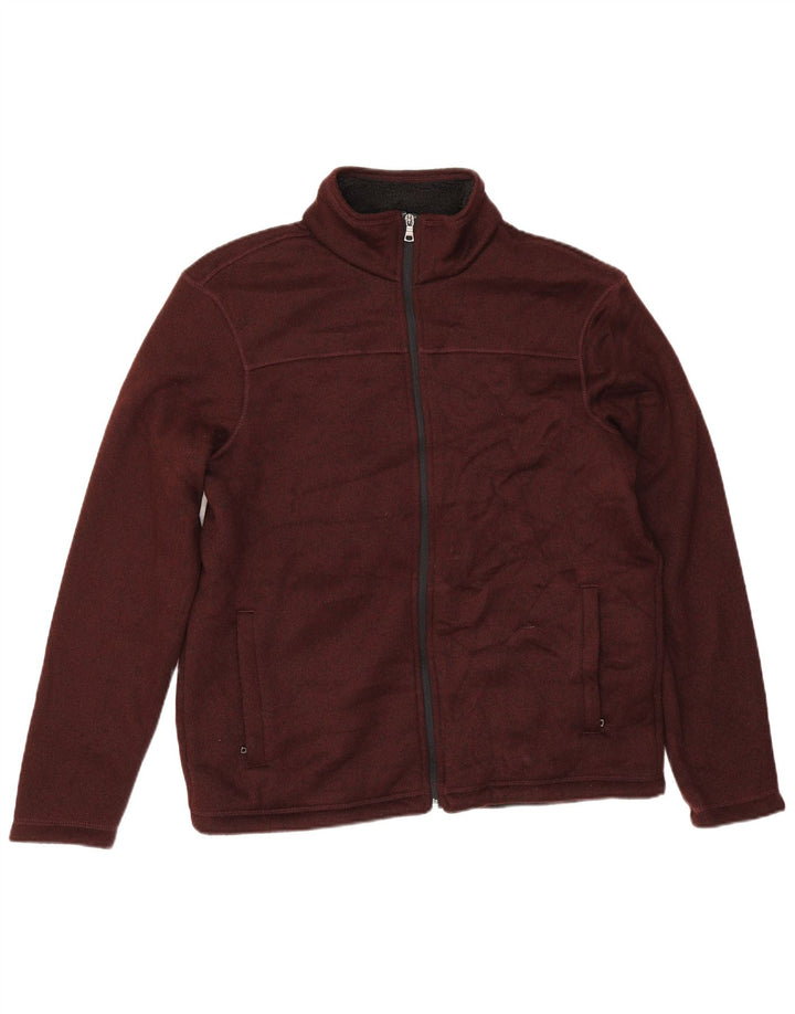 Marks & Spencer Mens Sherpa Tracksuit Top Jacket Medium Burgundy Polyester