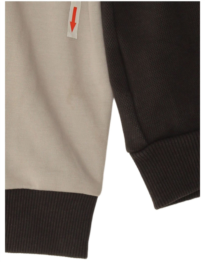 Adidas Boys Graphic Tracksuit Top Jacket 8-9 Years Black Colourblock Cotton