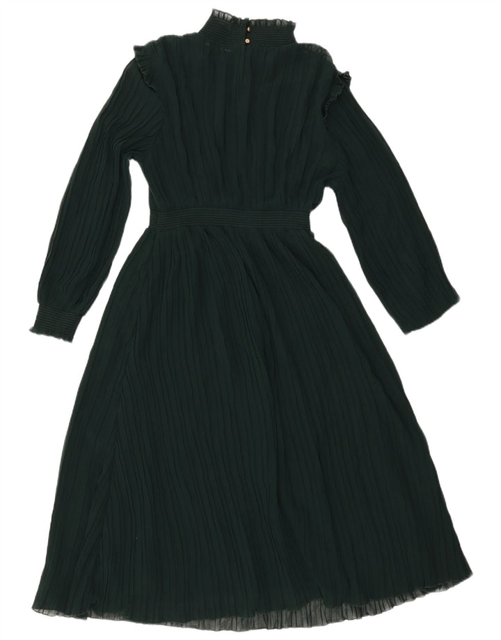 ZARA Womens 3/4 Sleeve Maxi Dress UK 12 Medium Green Polyester