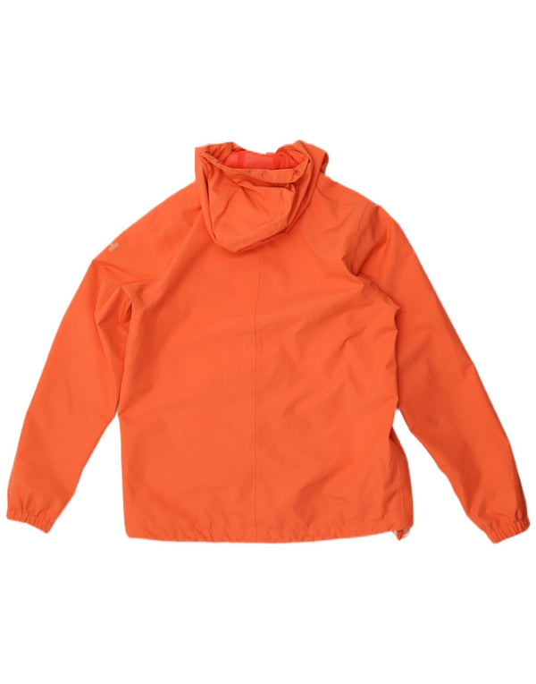 Helly Hansen Womens Hooded Rain Jacket UK 14 Medium Orange Polyester