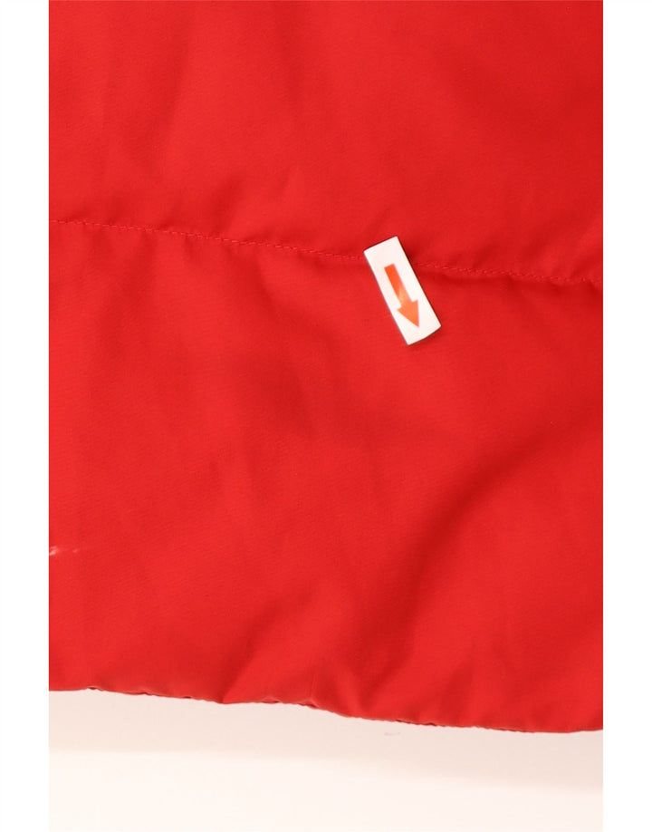 Champion Womens Hooded Padded Jacket UK 14 Medium Red Polyester