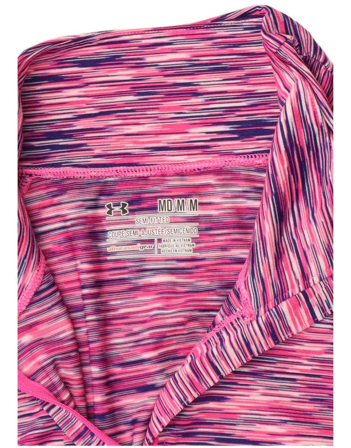 Under Armour Womens Slim Fit Pullover Tracksuit Top UK 12 Medium Pink