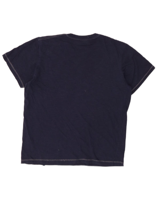 AVIREX Mens Graphic T-Shirt Top Medium Navy Blue Cotton