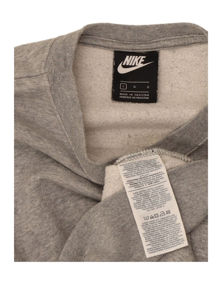 NIKE Womens Oversized Sweatshirt Jumper UK 16 Large Grey Cotton Vintage Nike and Second-Hand Nike from Messina Hembry 