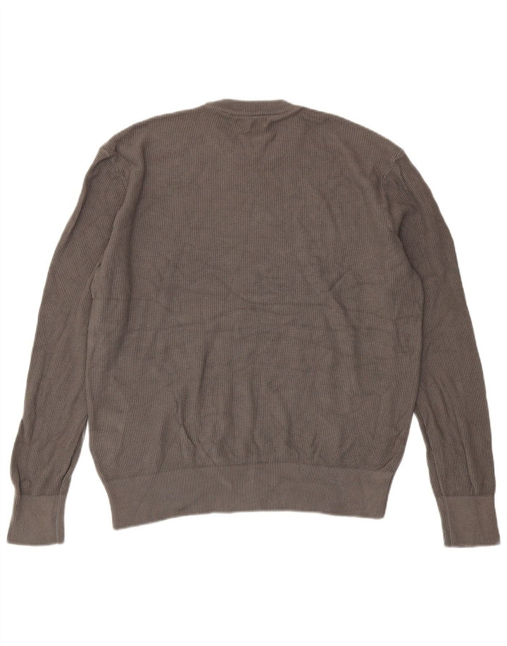 Zara Mens Crew Neck Jumper Sweater Medium Grey Cotton