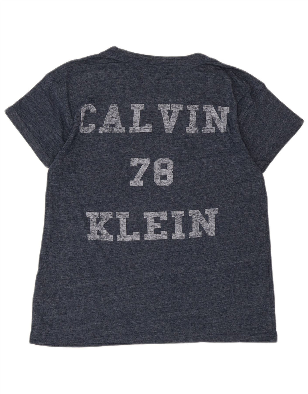 CALVIN KLEIN JEANS Womens Graphic T-Shirt Top UK 6 XS Navy Blue Flecked