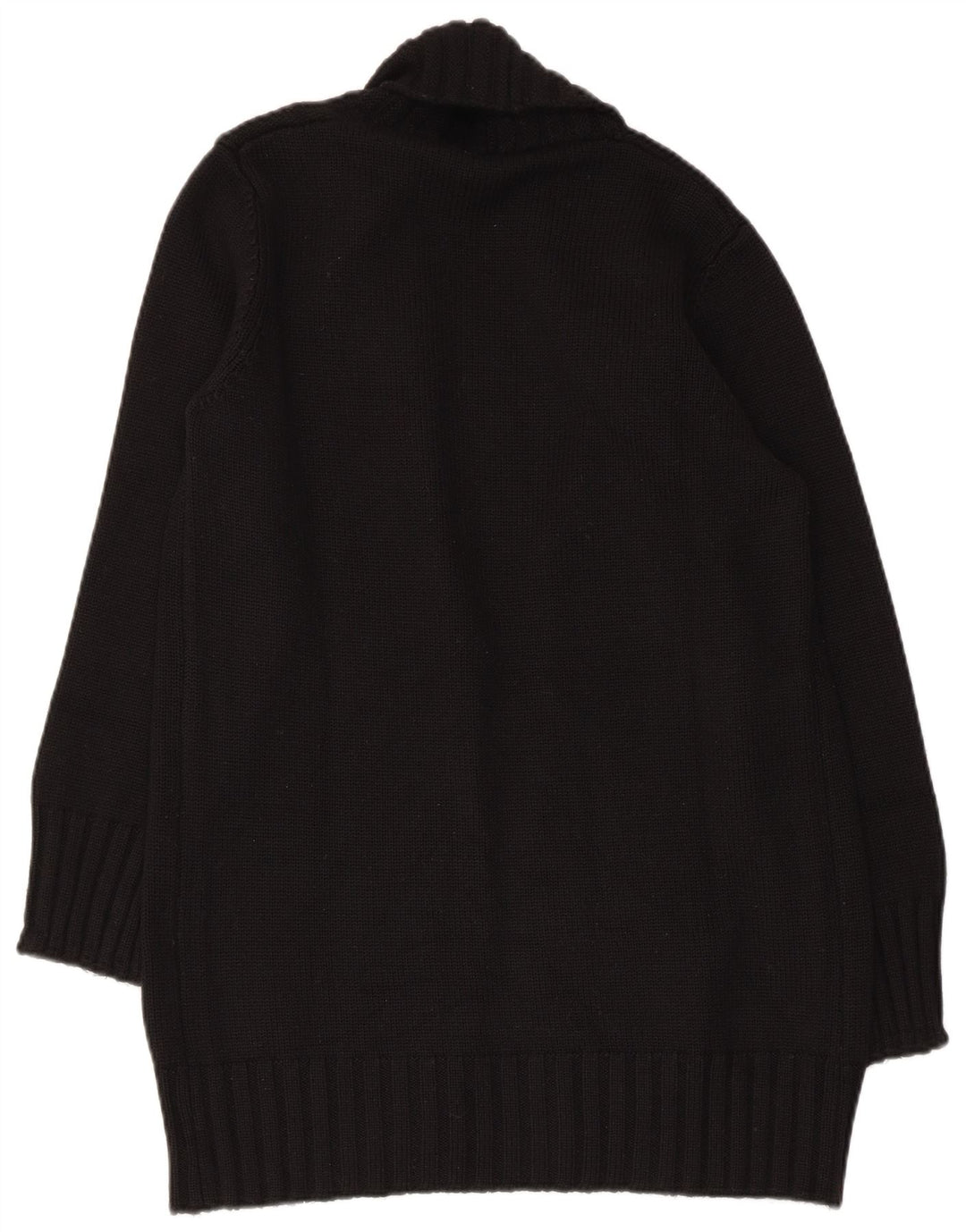 Benetton Womens Open Cardigan Sweater UK 12 Medium Black