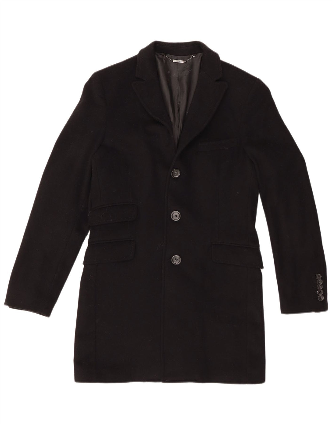 Guess By Marciano Mens Overcoat UK 36 Small Black Wool