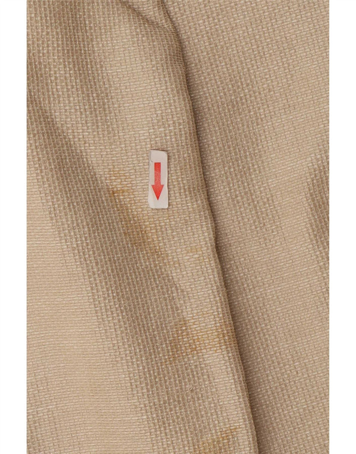 Zara Womens Blazer Jacket UK 12 Medium Beige Cotton