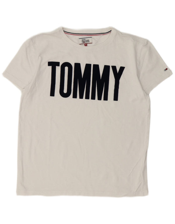 Tommy Hilfiger Mens Graphic T-Shirt Top Medium White