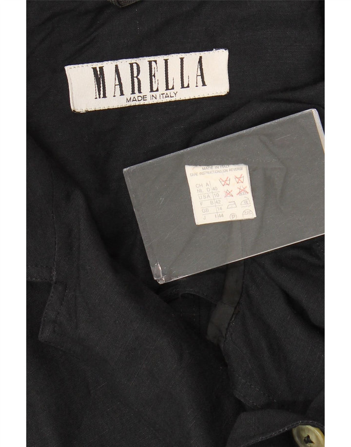 Marella Womens 1 Button Blazer Jacket UK 14 Large  Black Viscose