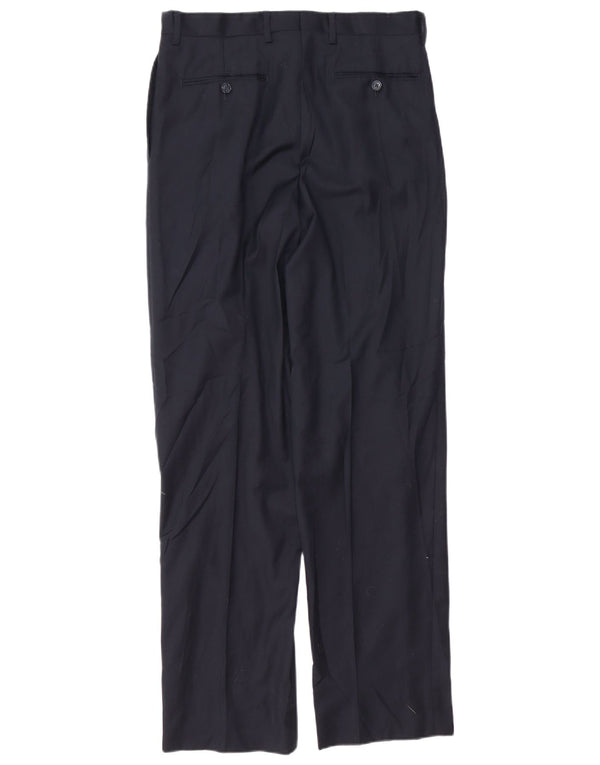 CALVIN KLEIN Mens Pegged Suit Trousers W32 L33 Navy Blue Wool