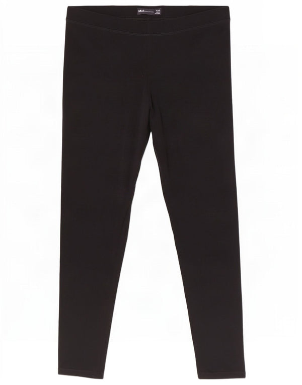 Marks & Spencer Womens Leggings UK 12 Medium Black Cotton