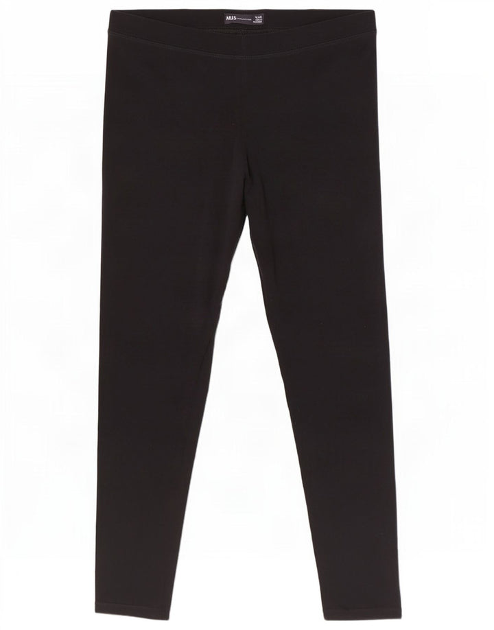 Marks & Spencer Womens Leggings UK 12 Medium Black Cotton