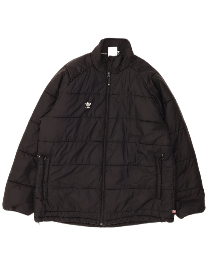 ADIDAS Mens Padded Jacket UK 42 XL Black Nylon