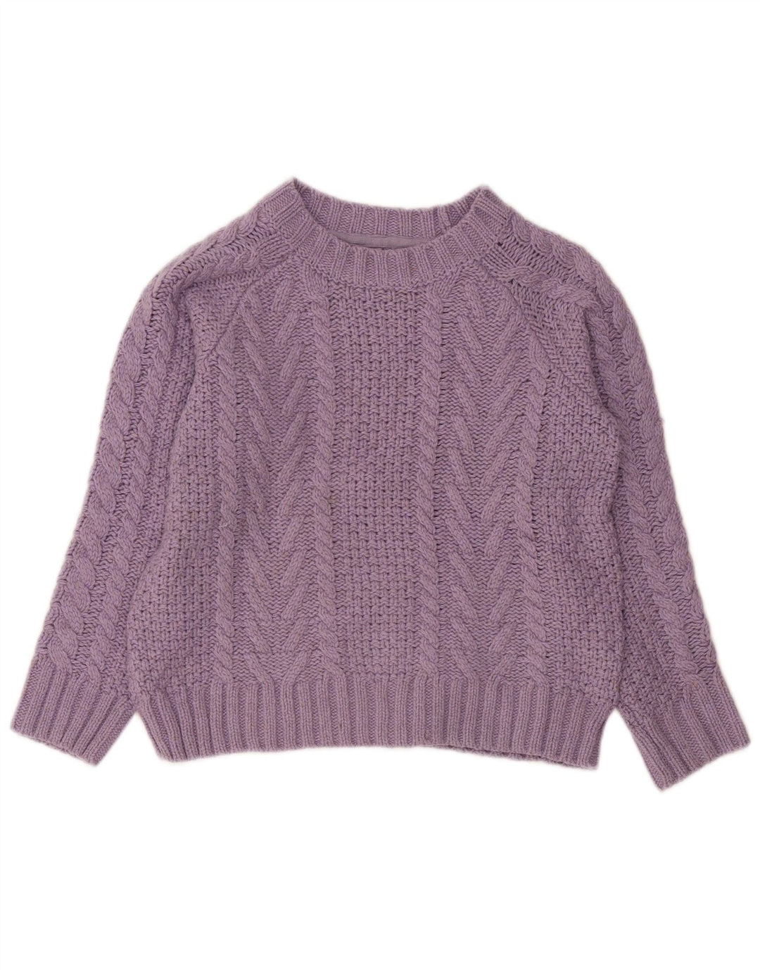 FAT FACE Womens Crop Boat Neck Jumper Sweater UK 8 Small  Purple Polyester