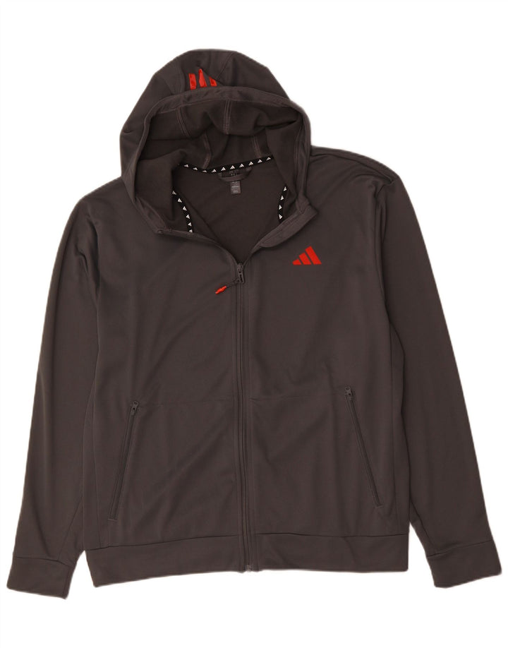 Adidas Mens Aeroready Zip Hoodie Sweater Medium Grey Polyester
