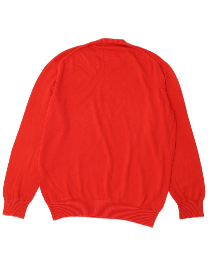 HARMONT & BLAINE Mens Crew Neck Jumper Sweater Large Red Cotton