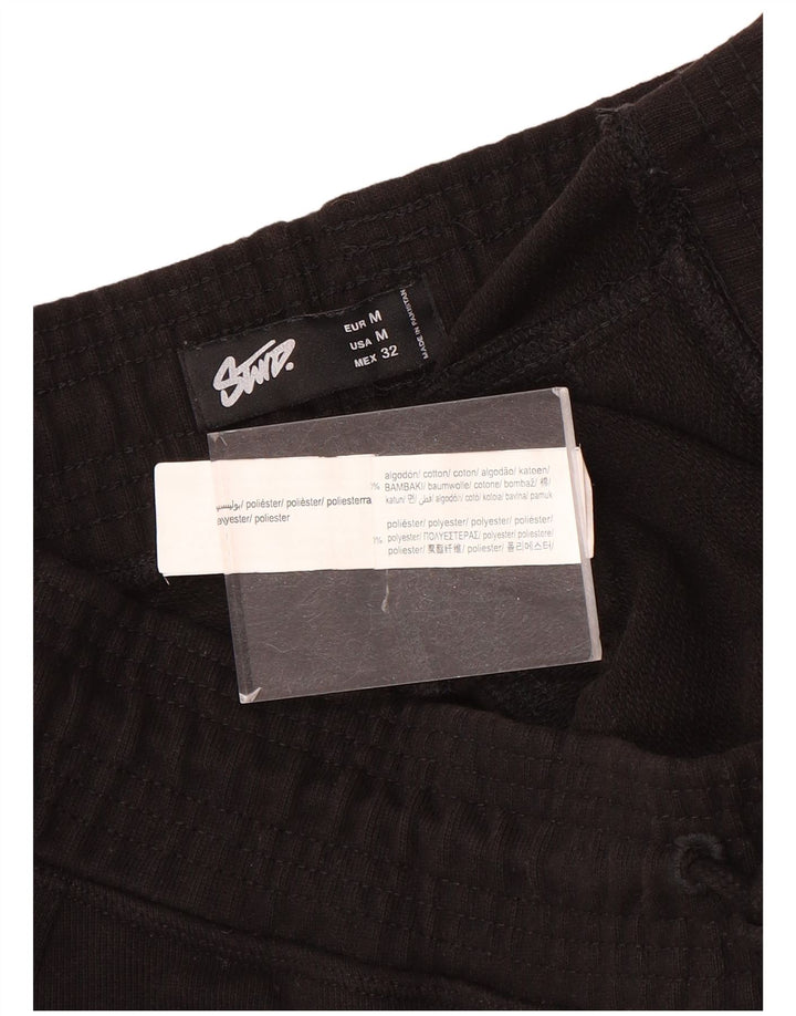 Pull & Bear Mens Sport Shorts Medium  Black Cotton