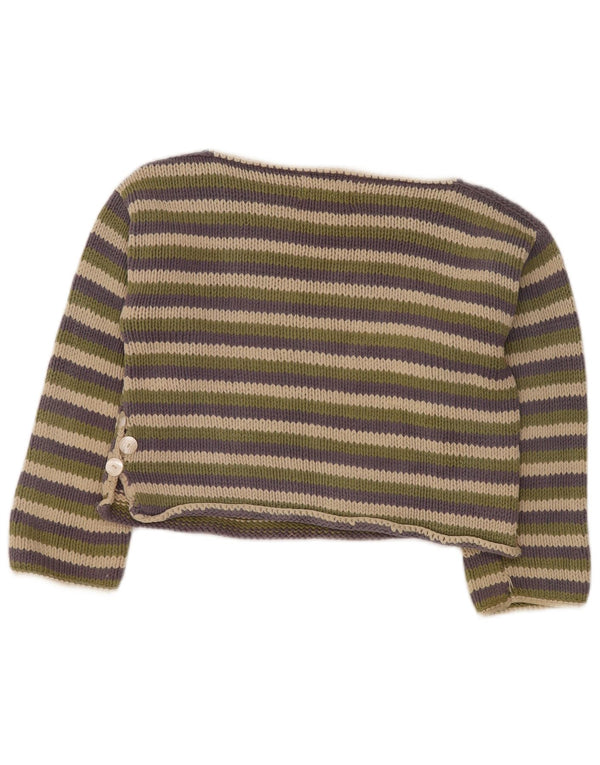 PURE Womens Loose Fit Boat Neck Jumper Sweater UK 10 Small Multicoloured