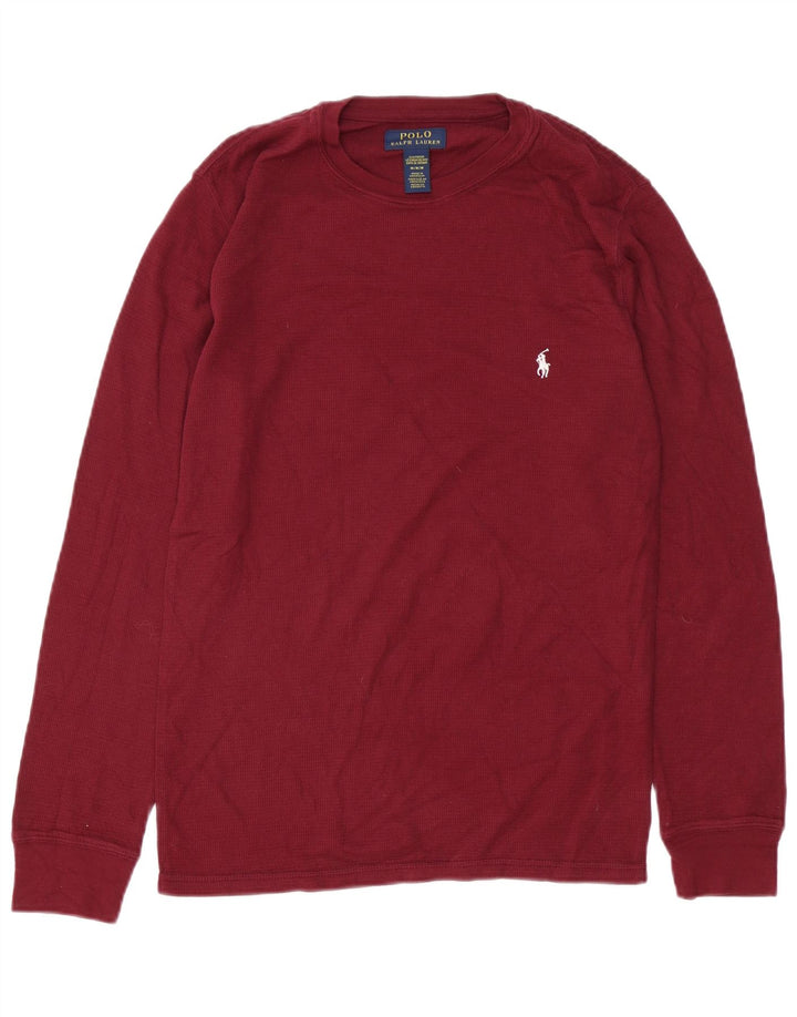 POLO RALPH LAUREN Mens Top Long Sleeve Medium Maroon Cotton