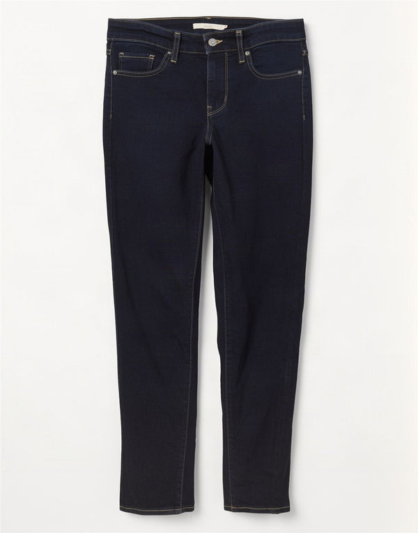 Levi's Womens 711 Skinny Jeans W28 L30 Navy Blue Cotton