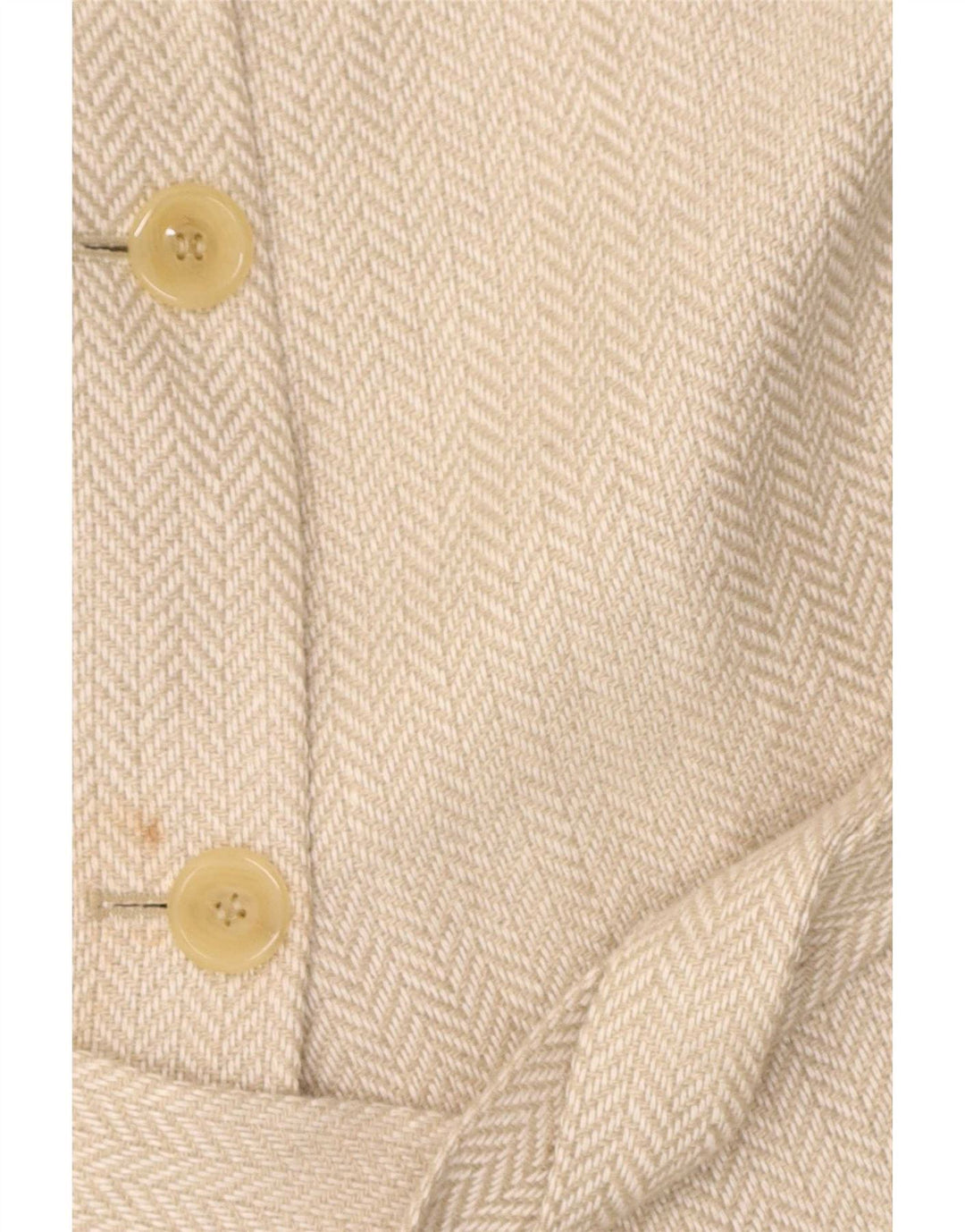 Elegance Womens Overcoat UK 12 Medium Beige Herringbone Linen