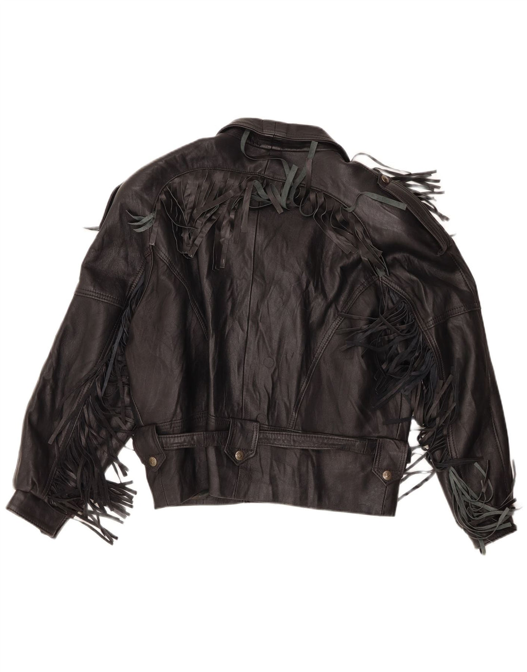 Vintage Mens Leather Biker Jacket UK 40 Large Black