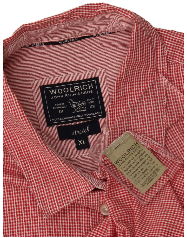 WOOLRICH Womens Short Sleeve Shirt UK 18 XL Red Gingham
