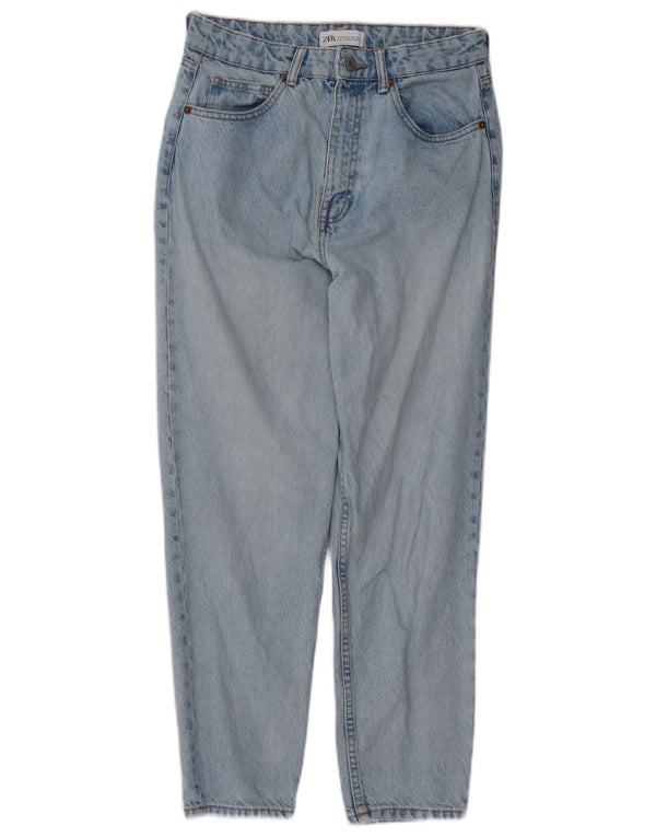 Zara Womens High Rise Tapered Jeans EU 38 Small W28 L27 Blue Cotton
