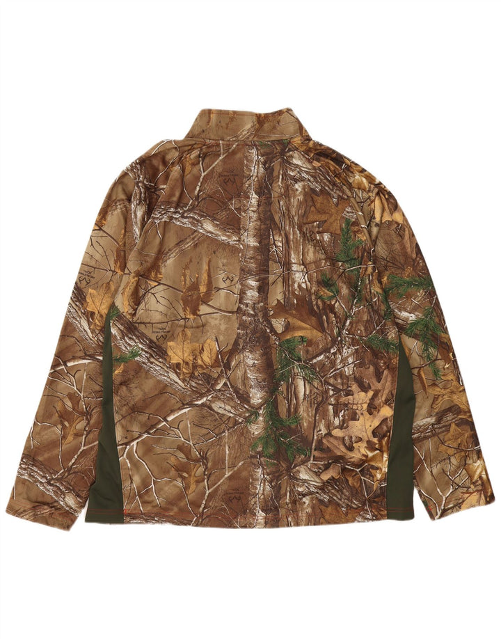 UNDER ARMOUR Mens Cold Gear Pullover Tracksuit Top 2XL Brown Colourblock