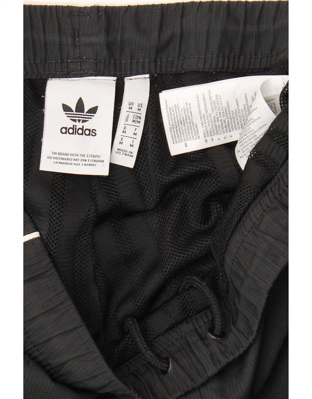 Adidas Mens Tracksuit Trousers Joggers Medium  Black Colourblock Polyester