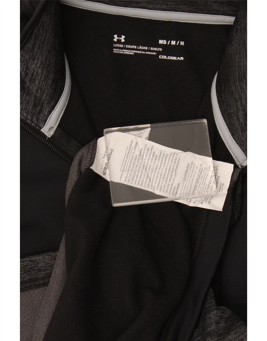 Under Armour Mens Cold Gear Sweatshirt Jumper Medium Black Colourblock