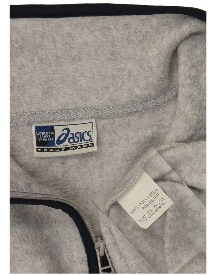 Asics Mens Zip Neck Fleece Jumper XL Grey Polyester