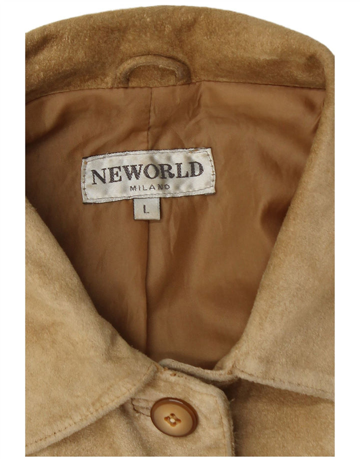 Vintage Womens Suede Jacket UK 16 Large Beige