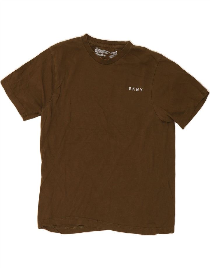 DKNY Mens T-Shirt Top Medium Khaki Cotton Vintage Dkny and Second-Hand Dkny from Messina Hembry 