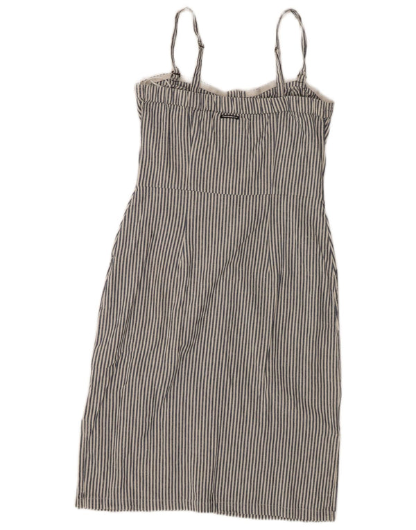 Superdry Womens Sundress UK 10 Small Navy Blue Pinstripe Cotton