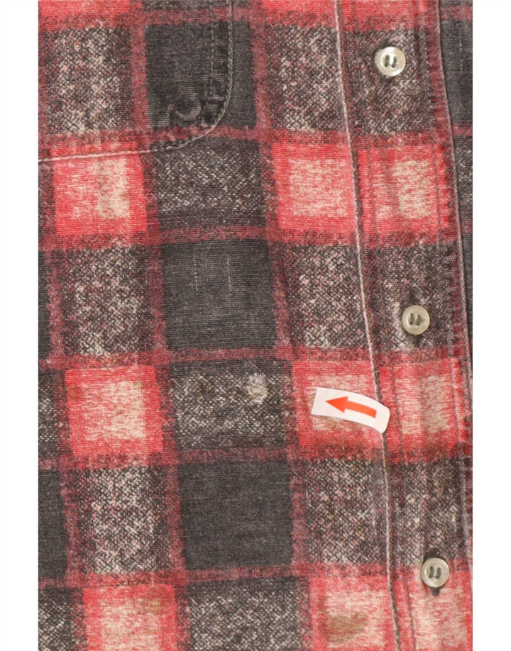 El Charro Mens Flannel Shirt Large Grey Check Cotton