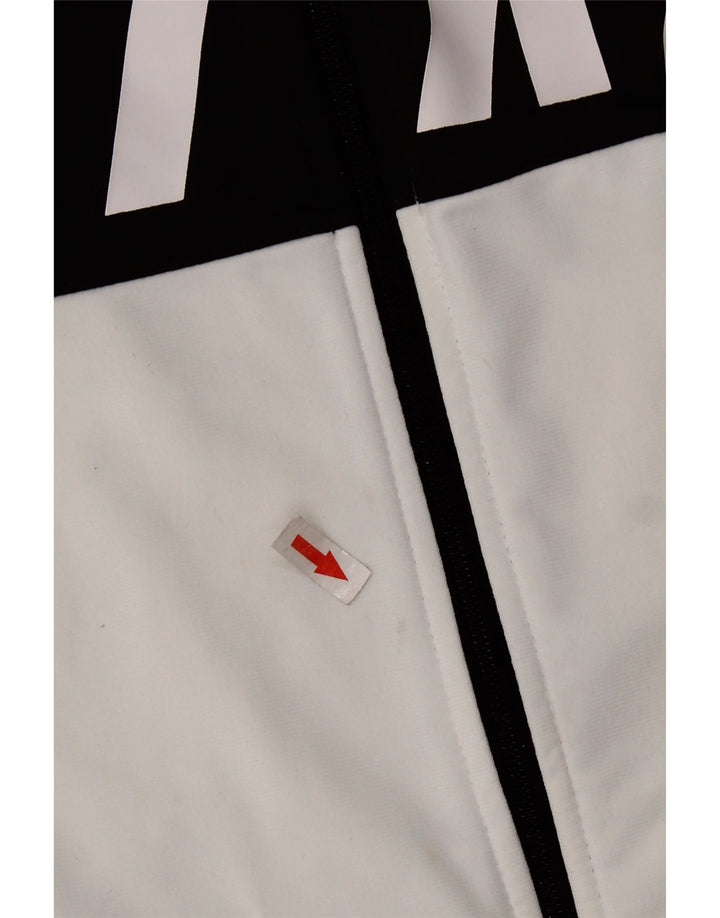 NIKE Mens Graphic Tracksuit Top Jacket Medium White Colourblock Polyester