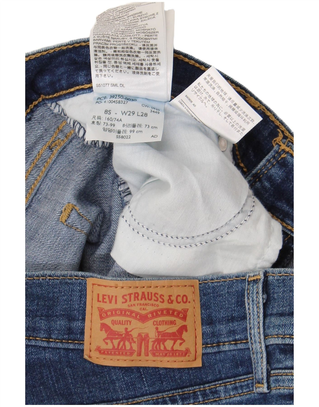 Levi's Womens Classic Straight Jeans US 8 Medium W29 L28 Blue Cotton