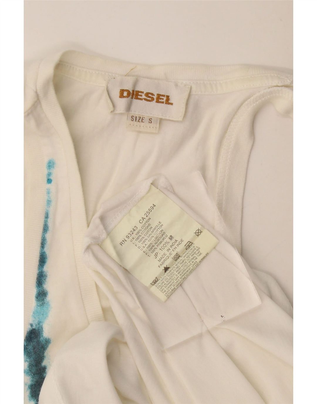 Diesel Womens Vest Top UK 10 Small White Cotton