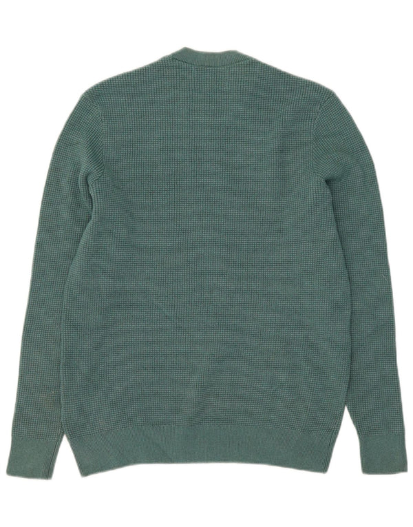 Marks & Spencer Mens Crew Neck Jumper Sweater Medium Green Polyester