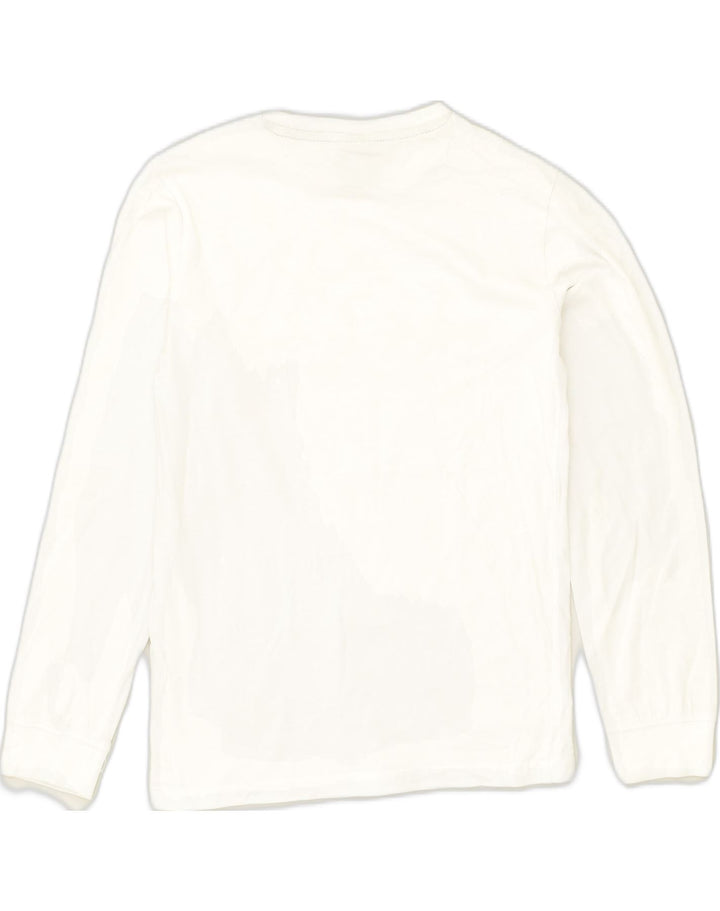 CHAMPION Boys Graphic Top Long Sleeve 9-10 Years Medium White | Vintage Champion | Thrift | Second-Hand Champion | Used Clothing | Messina Hembry 