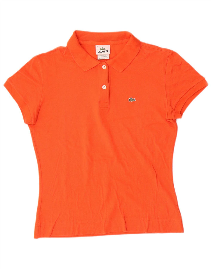 Lacoste Womens Polo Shirt Size 40 Medium Orange Cotton