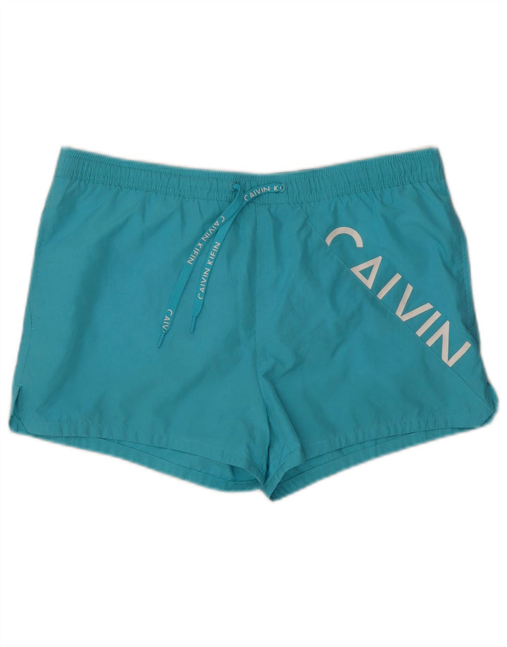 Calvin Klein Mens Graphic Swimming Shorts Large Blue Beach