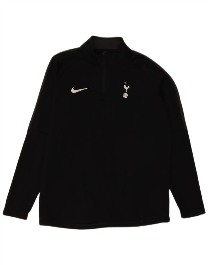 Nike Mens Tottenham Hotspur Zip Neck Pullover Tracksuit Top Large Black