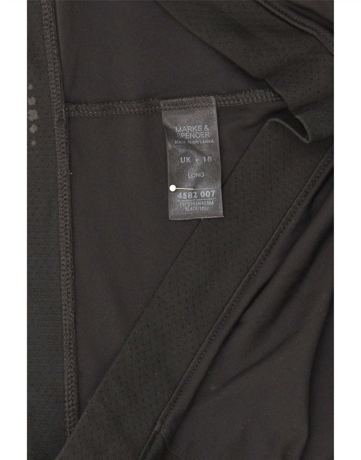 Marks & Spencer Womens Tracksuit Trousers UK 16 Large  Black Polyester