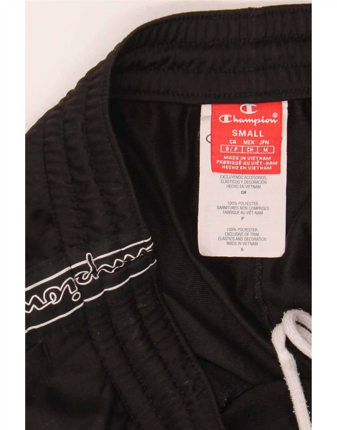 Champion Mens Graphic Tracksuit Trousers Small Black Polyester
