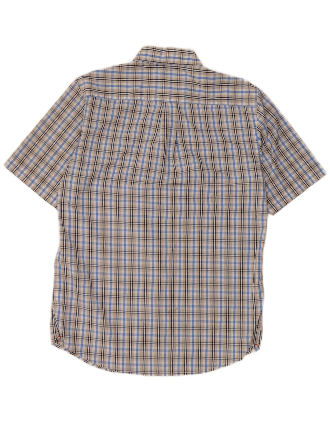 DOCKERS Mens Short Sleeve Shirt Small Blue Check Cotton